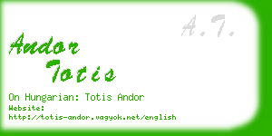andor totis business card